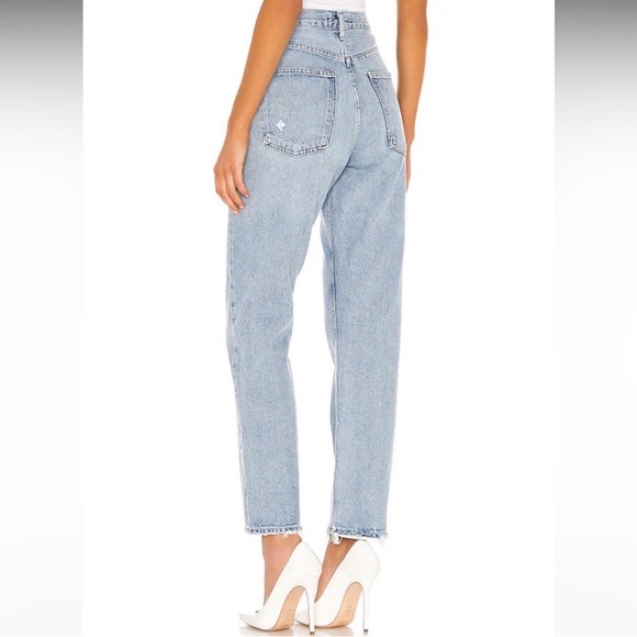 AGOLDE 90's Mid Rise Loose Fit Jeans Snapshot Denim NWT Distressed Women’s 27 - Picture 3 of 16